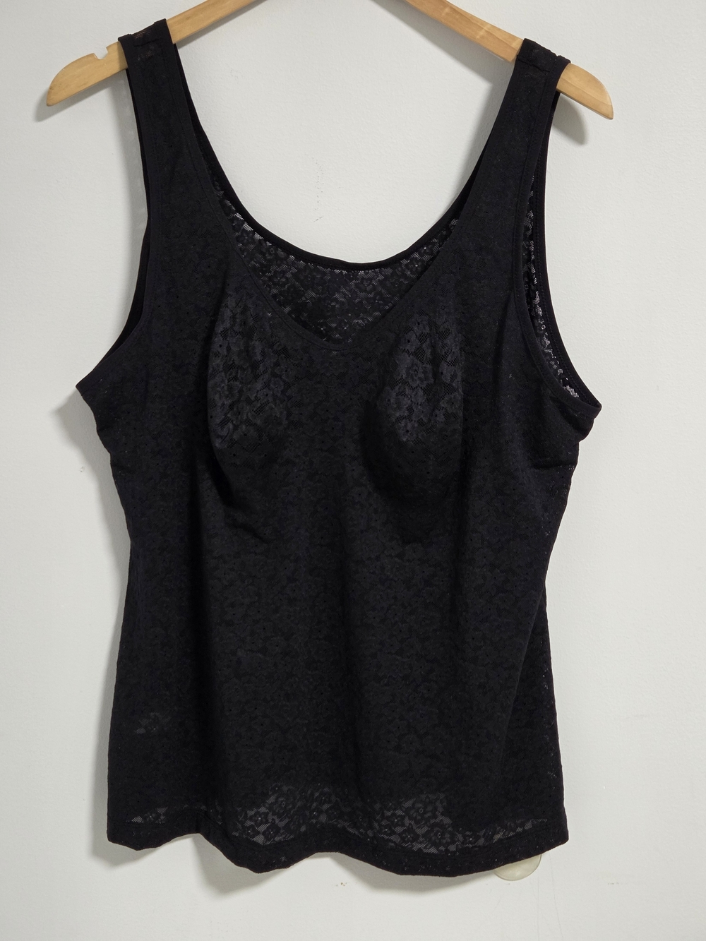 NWOT 2 (Two) Breezies Black Lace Tank Top 3X